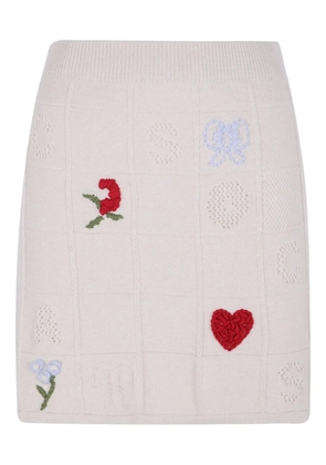 TWINSET x Marco Rambaldi embroidered skirt - Neutrals