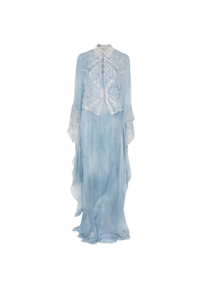 Ermanno Scervino embroidered maxi dress - Blue