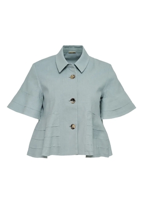 Alexia bell-sleeve ruffled shirt - Blue