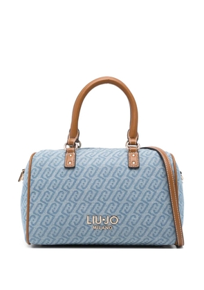LIU JO logo pattern handle shoulder bag - Blue