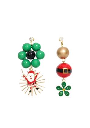 Amir Slama Bijoux Christmas-motifs asymmetric earrings - Gold