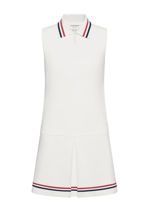 Thom Browne stripe pleated tennis mini dress - White