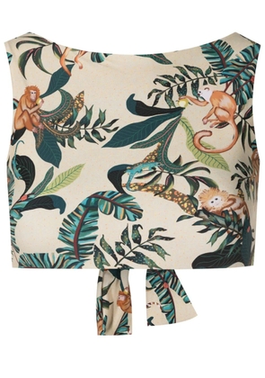 Lygia & Nanny Iola graphic-print bikini top - Neutrals