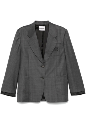 Miu Miu Prince of Wales check blazer - Grey
