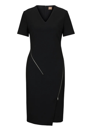 BOSS V-neck zip-detail dress - Black