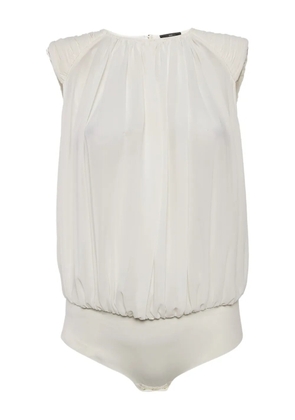 Elisabetta Franchi pre-owned pleat-detail bodysuit - White
