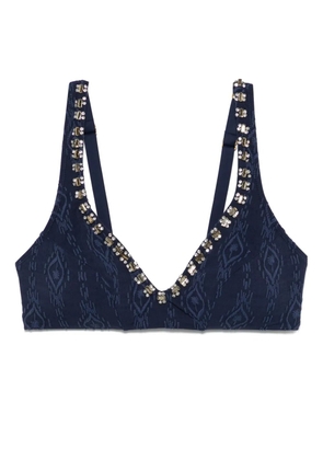 TWINSET embossed triangle bikini top - Blue