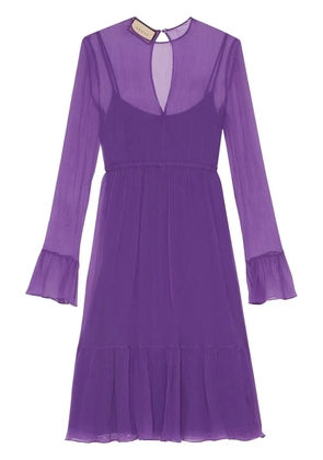 Gucci silk chiffon midi dress - Purple