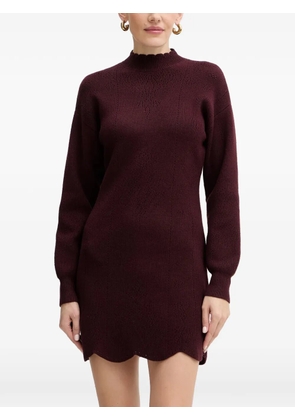TWINSET scallop-hem mock-neck mini dress - Red