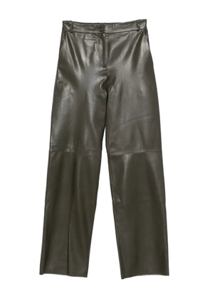 Antonelli leather straight-leg trousers - Green