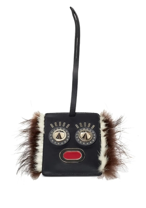 Fendi Pre-Owned Fur Monster Eye luggage charm - Black