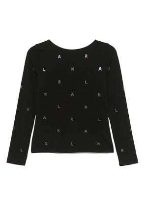 Karl Lagerfeld rhinestone-logo T-shirt - Black