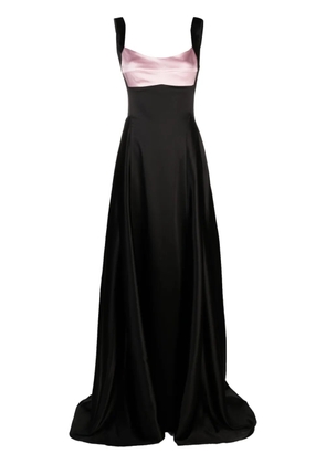 Atu Body Couture colourblock satin gown - Black