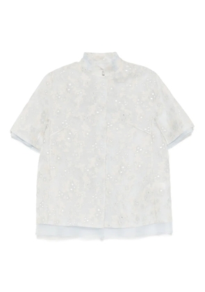 SHIATZY CHEN Mandarin-collar organza jacket - Grey