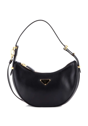 Prada Pre-Owned Arque Half Moon Leather Mini hobo bag - Black