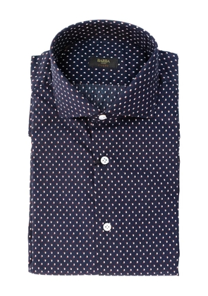 Barba micro-pattern button-down shirt - Blue