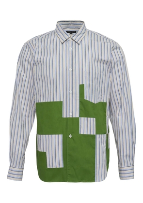 Comme des Garçons Homme Plus striped patchwork shirt - Blue