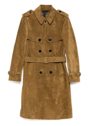 TOM FORD Buttery suede trench coat - Brown