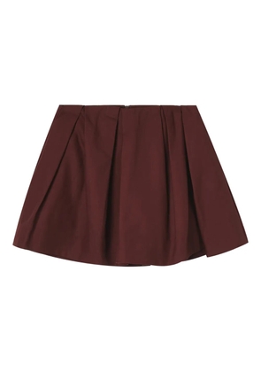 SHUSHU/TONG cotton mini pleated skirt - Brown