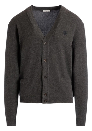 Bally embroidered-logo cardigan - Grey