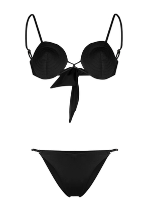 Noire Swimwear tonal-stitch detail bikini set - Black