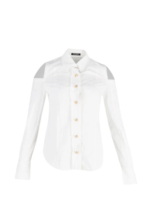 Balmain Pre-Owned cut-out buttoned shirt - White