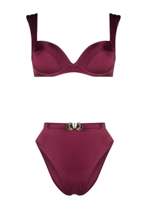 Noire Swimwear shell-detail bikini set - Pink