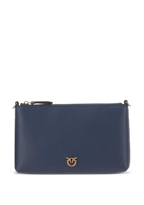 PINKO logo-plaque zip clutch bag - Blue