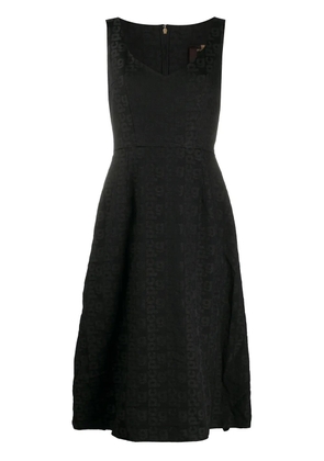 Comme Des Garçons monogram A-line midi dress - Black