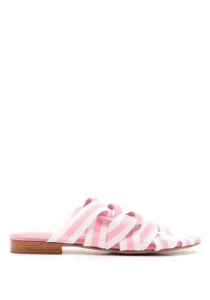 Sarah Chofakian Mia stripe-detailing slides - Pink