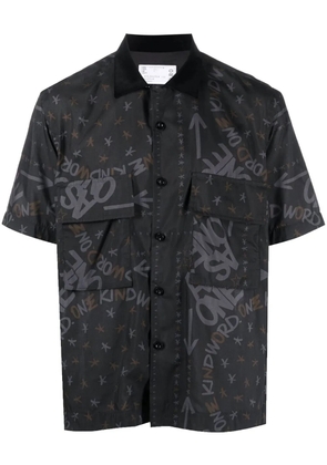 sacai graphic-print short-sleeve shirt - Black