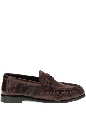 Saint Laurent logo-plaque loafers - Red