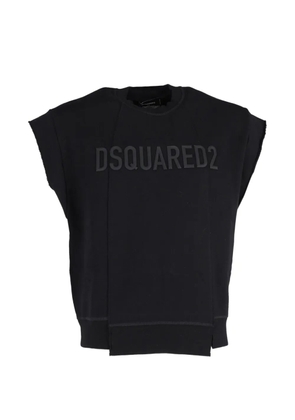DSQUARED2 uneven short-sleeve sweater - Black