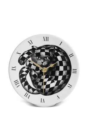 Fornasetti cat-print clock - White