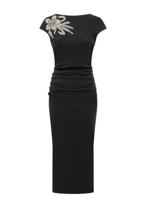 CHIARA BONI La Petite Robe Hesup handmade-embroidery midi dress - Black