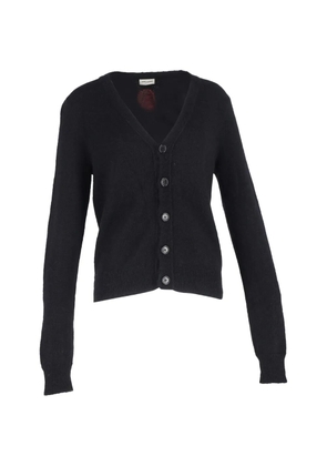 Saint Laurent Pre-Owned flamingo-motif buttoned cardigan - Black