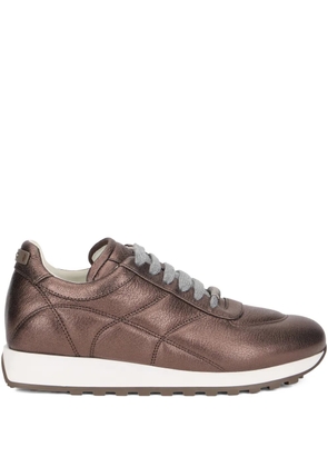 Peserico quilted lace-up sneakers - Brown