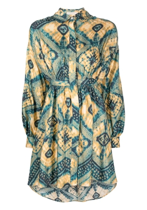 Ulla Johnson Jude diamond-print shirt dress - Blue