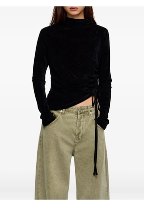 Bimba y Lola drawstring mock-neck top - Black