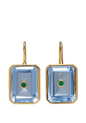 Lizzie Fortunato emerald glacier-tile earrings - Gold