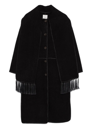 TOTEME embroidered scarf coat - Black