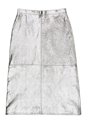 Bimba y Lola panelled suede midi skirt - Silver