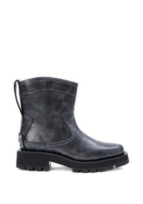 GANNI topstitched boots - EBONY