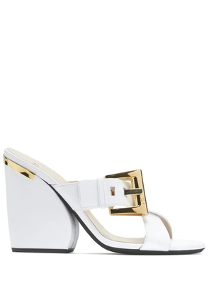 Nº21 logo-plaque 100mm crossover sandals - White
