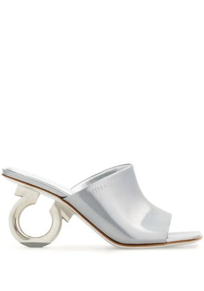 Ferragamo Elina 70mm patent leather sandals - Silver
