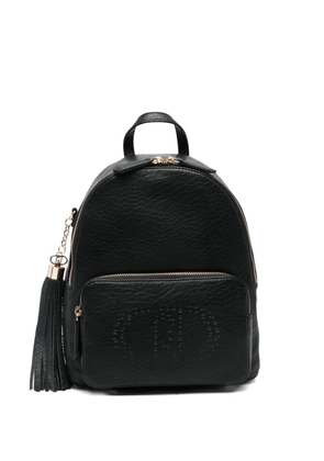 LIU JO embossed-logo tassel backpack - Black