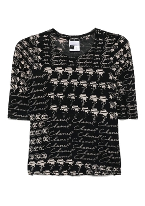 CHANEL Pre-Owned 2006 graphic-print top - Black