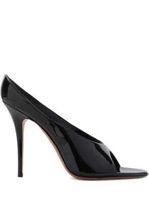 Amina Muaddi 105mm leather heeled sandals - Black