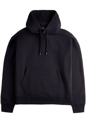 Tod's embroidered-logo cotton hoodie - Blue