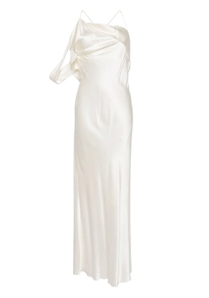 Michelle Mason crisscross-back silk dress - White